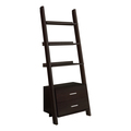 Monarch Specialties Bookshelf, Bookcase, Etagere, Ladder, 4 Tier, 69"H, Office, Bedroom, Laminate, Brown, Contemporary I 2542